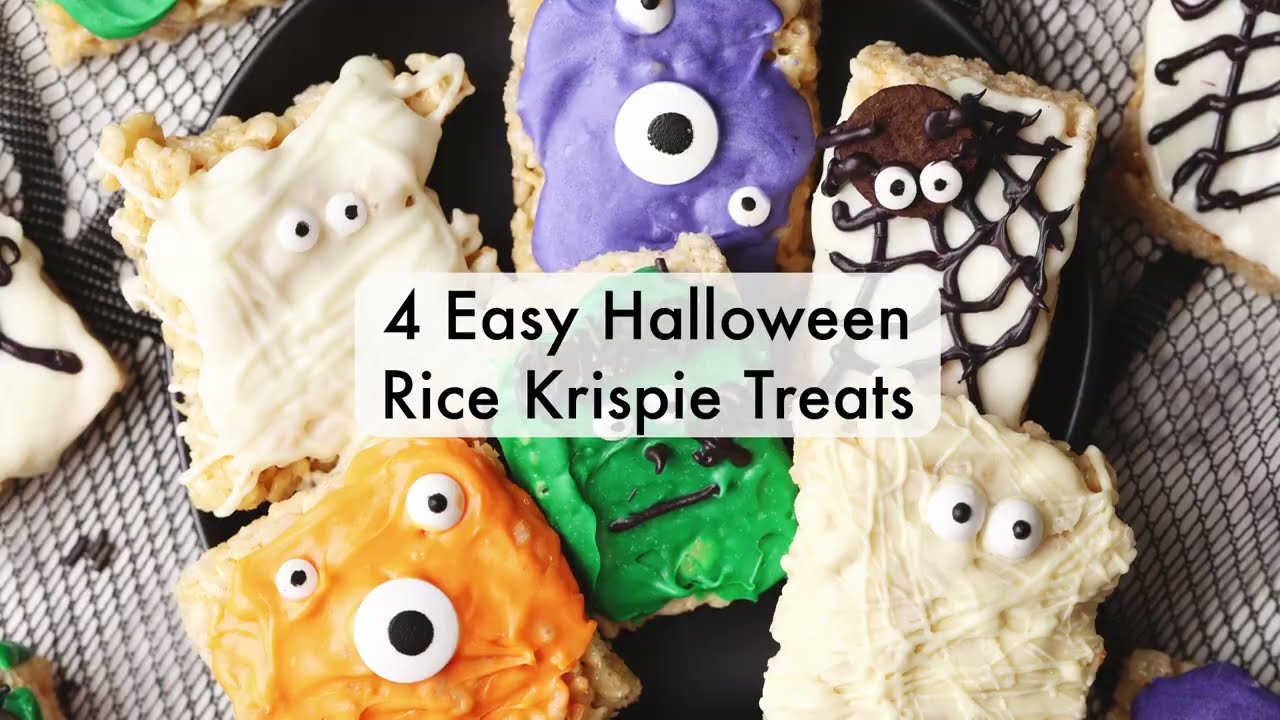 Halloween Rice Krispie Treats | 4 Easy Spooky Designs