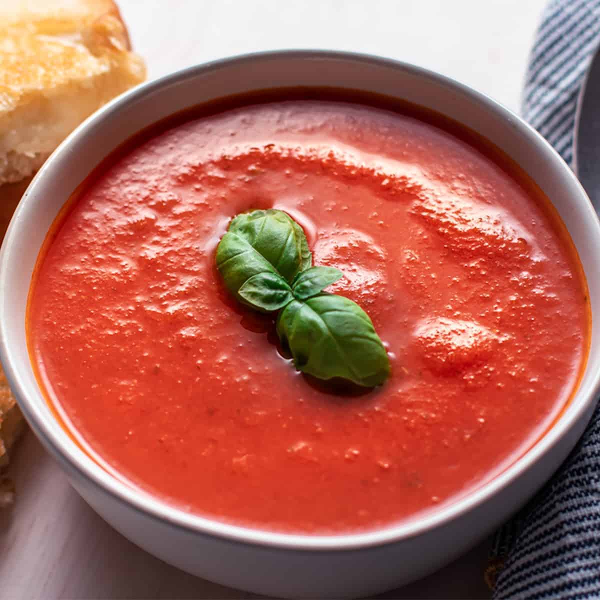 Roasted Tomato Soup with Basil - Sass and Salt