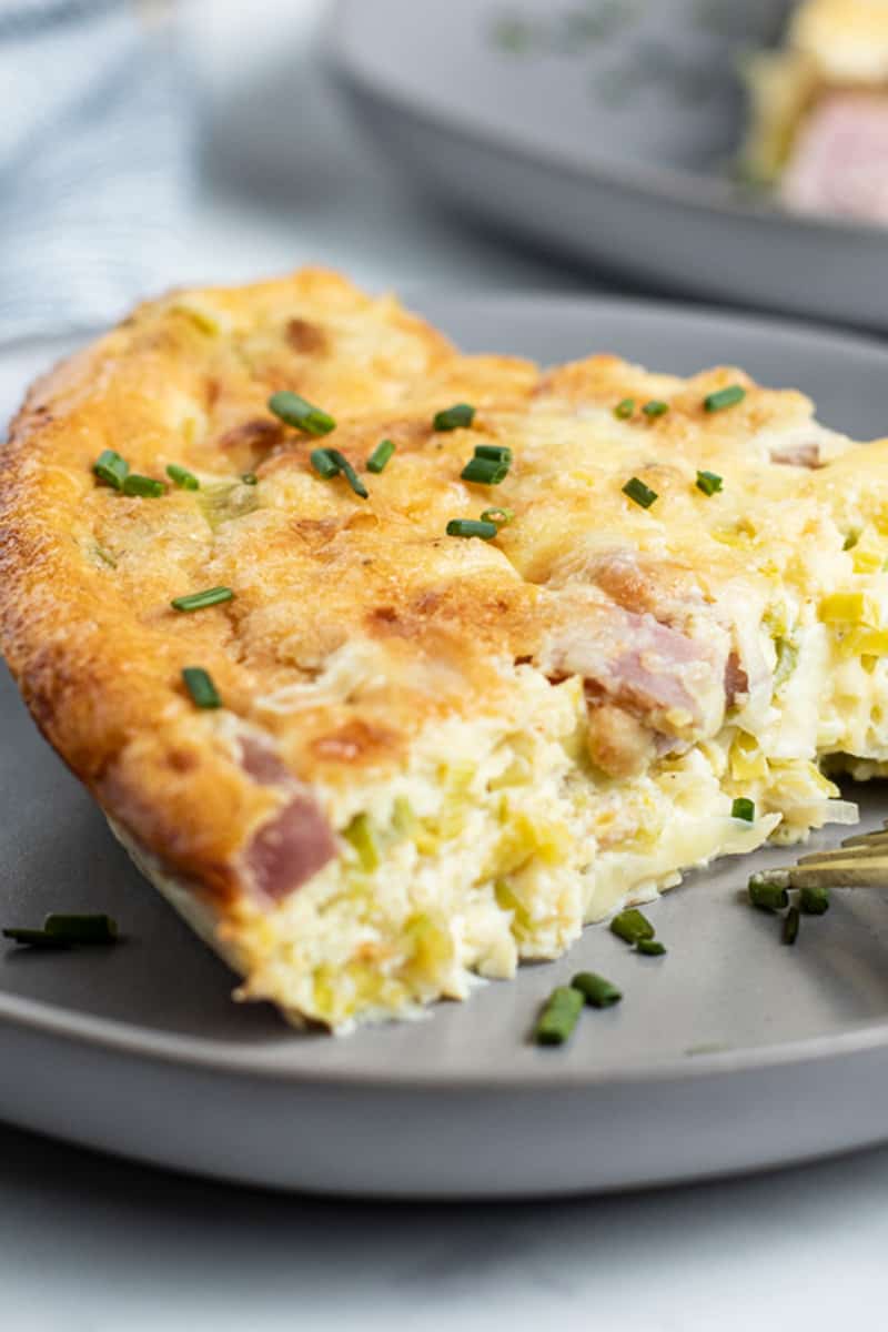 Crustless ham and cheese quiche with leeks Sass and Salt