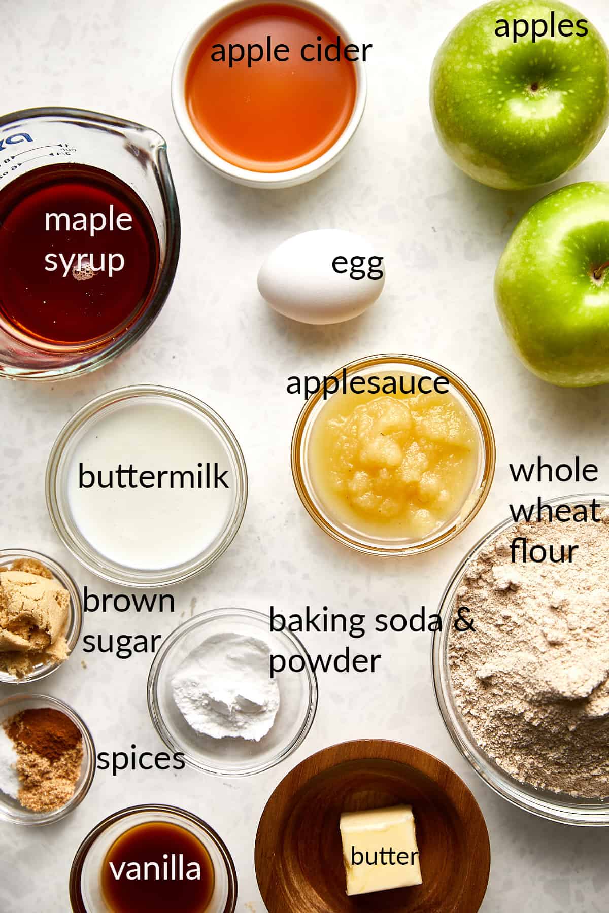 ingredients shown to make healthy apple muffins