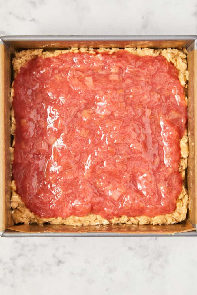 overheard rhubarb jam over the unbaked crust.