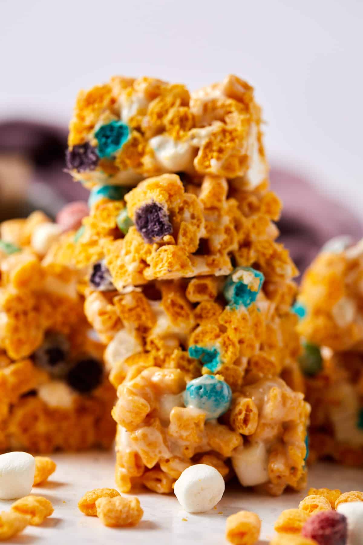 Stack of Captain Crunch cereal treats.