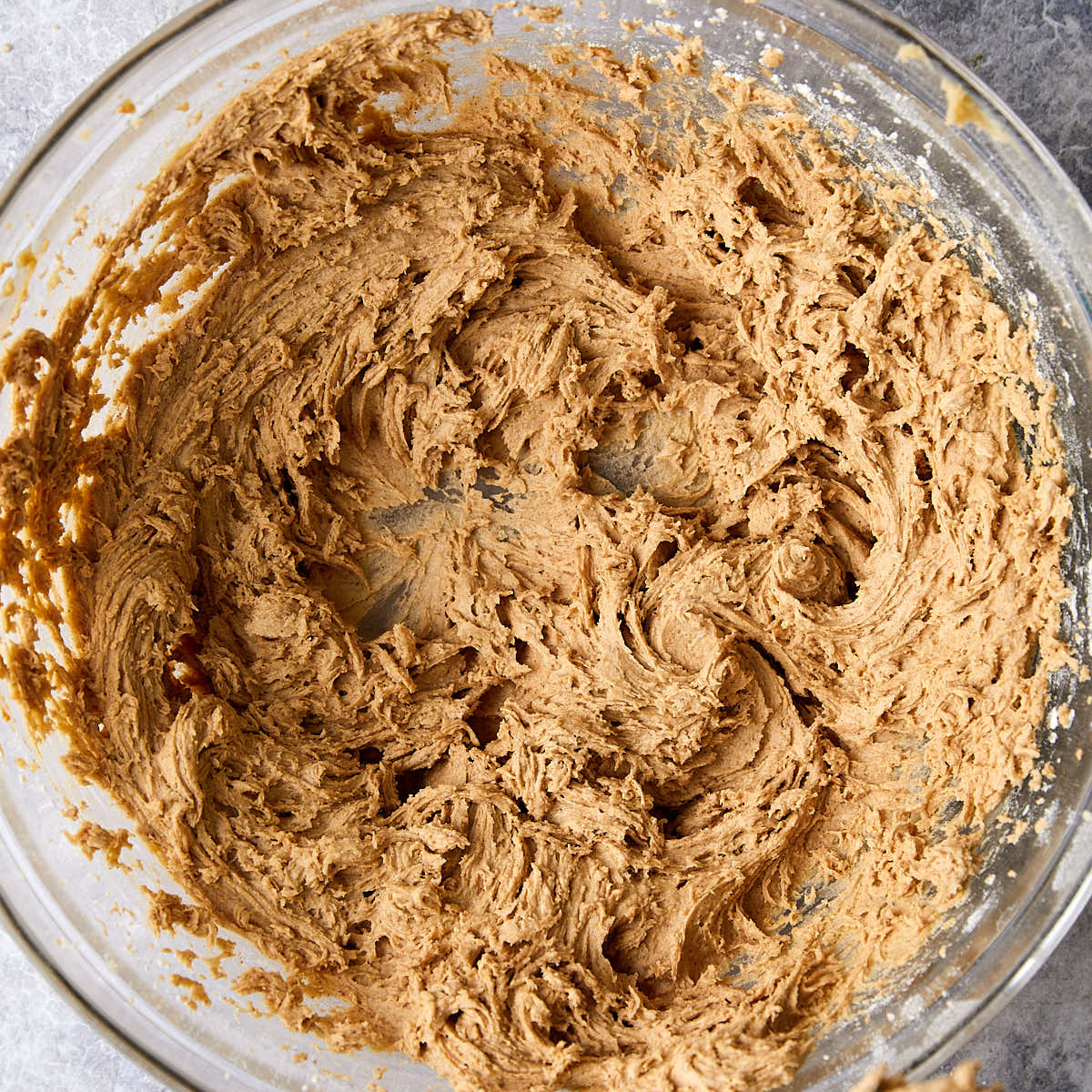 Apple cider whoopie pie batter mixed until thick.
